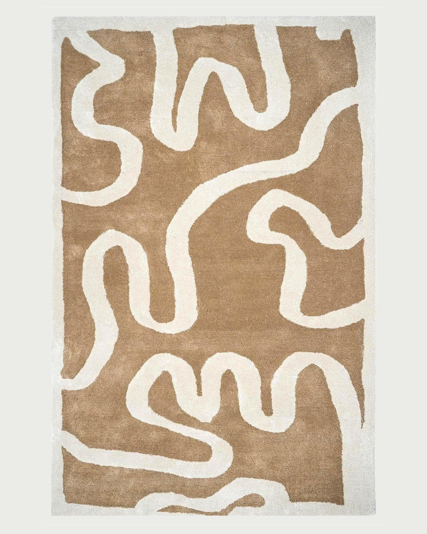 Hand Tufted Beige Wool Rug HTM-12