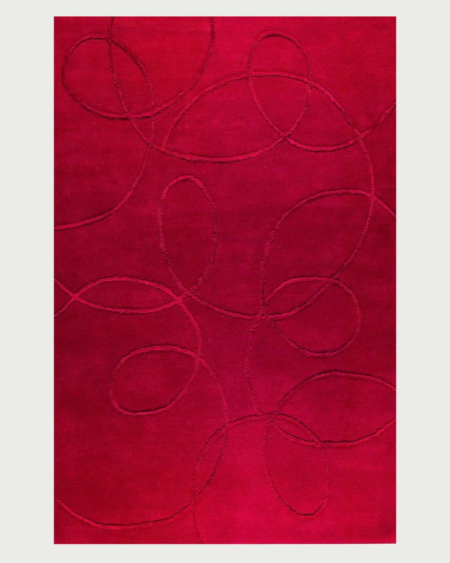 Indian Hand Tufted Red Wool Rug HTM-15