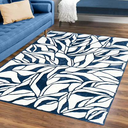 Traditional Hand Tufted Blue Wool Rug HTM-16