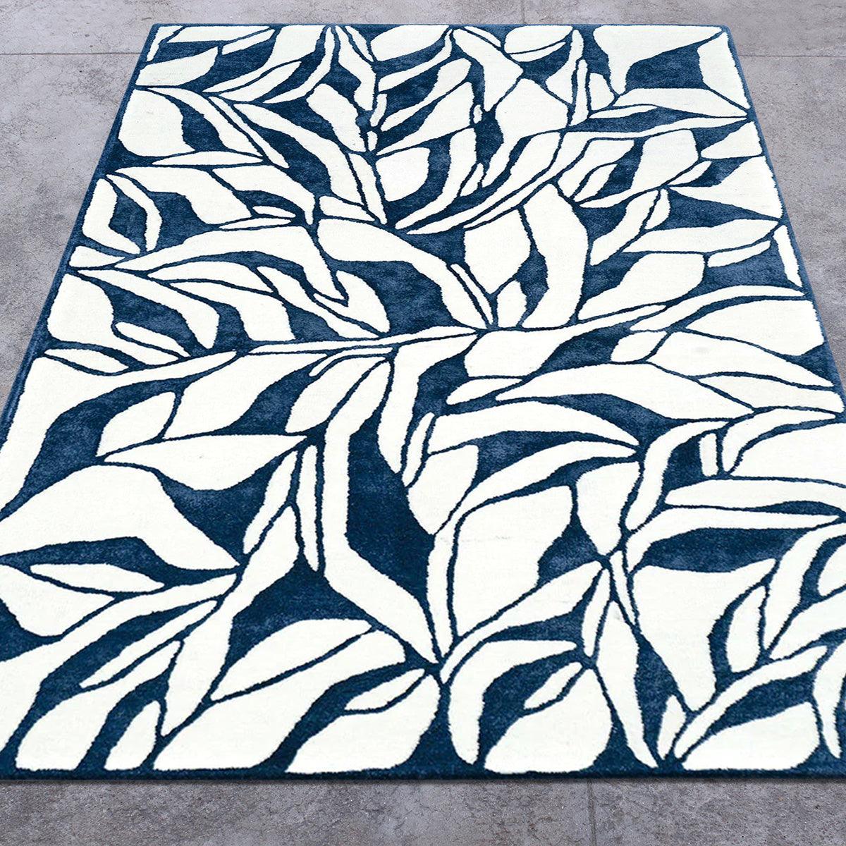 Traditional Hand Tufted Blue Wool Rug HTM-16