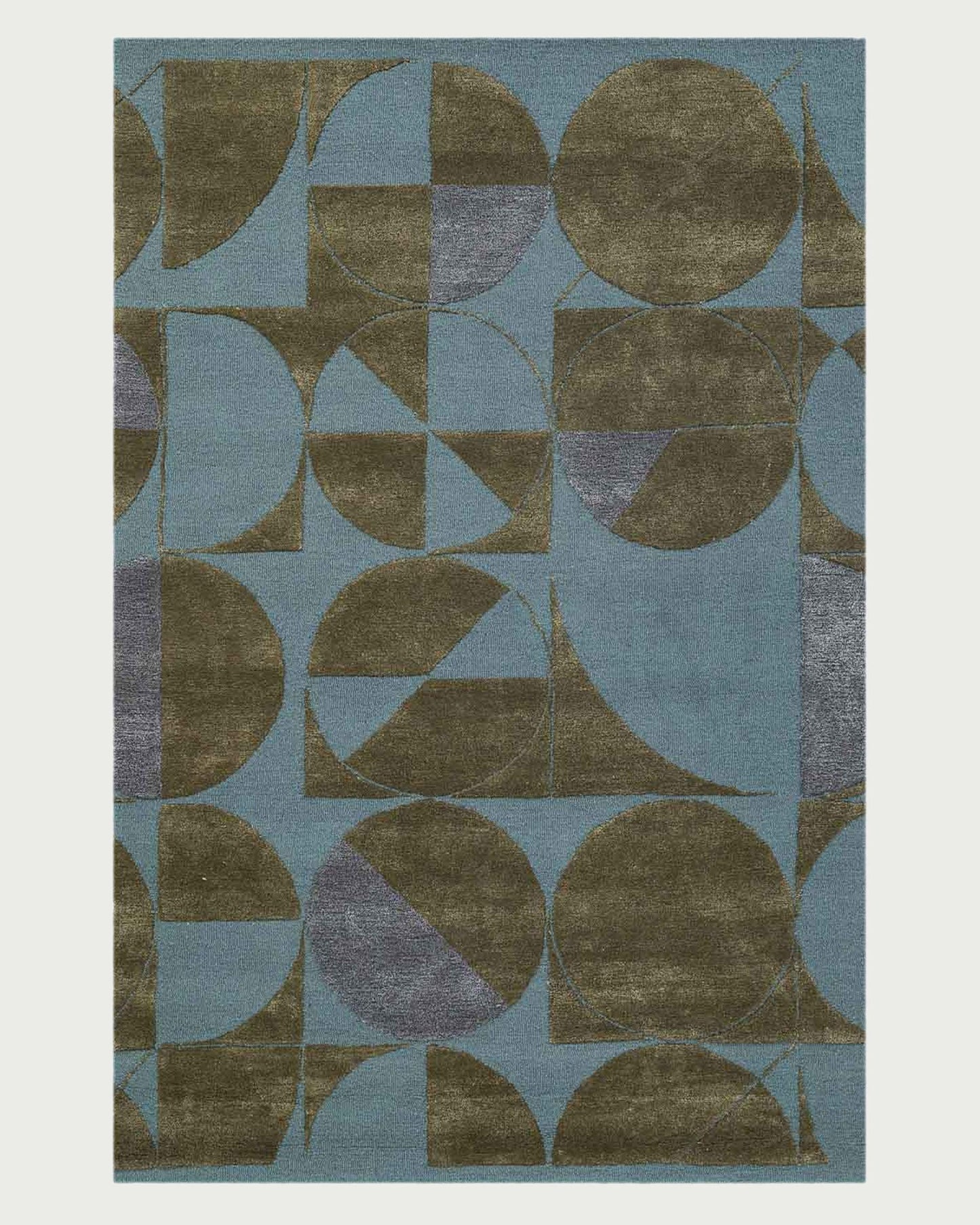 Hand Tufted Blue Wool Area Rug HTM-02