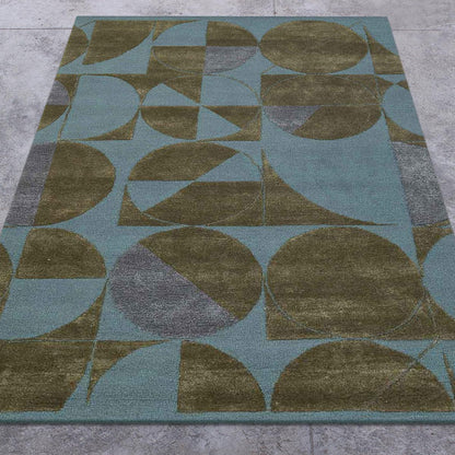 Hand Tufted Blue Wool Area Rug HTM-02