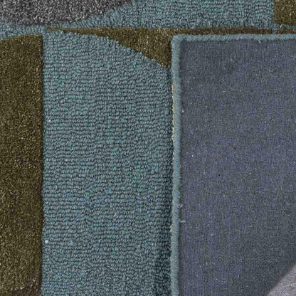 Hand Tufted Blue Wool Area Rug HTM-02