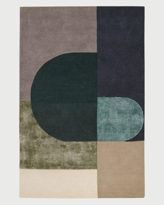 Hand Tufted Outdoor Blue Wool Rug HTM-28