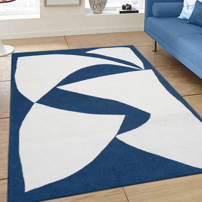 Hand Tufted White Wool Rug HTM-04