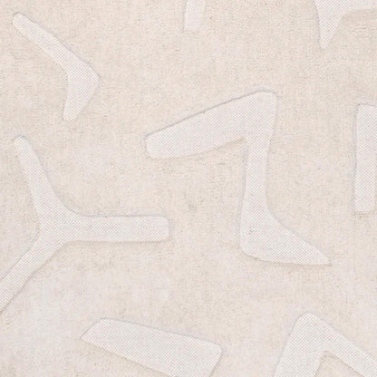 Hand Tufted Kids Room White Wool Rug HTM-43