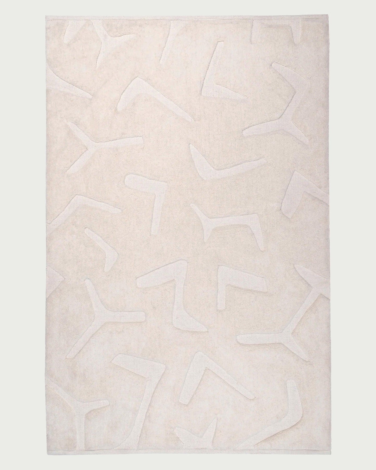 Hand Tufted Kids Room White Wool Rug HTM-43