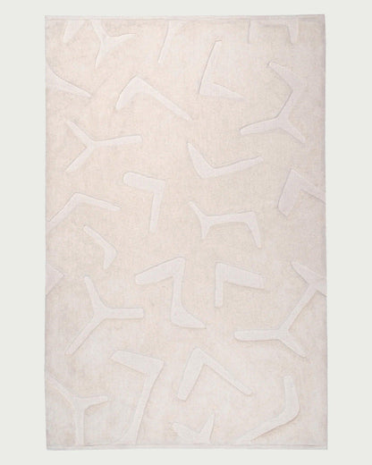 Hand Tufted Kids Room White Wool Rug HTM-43