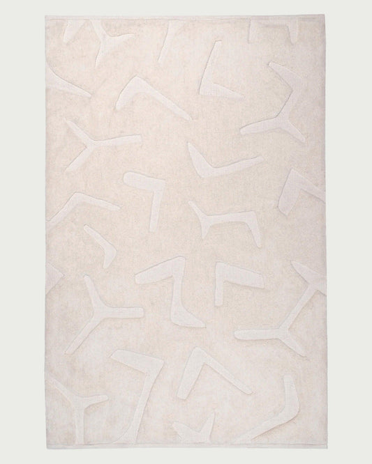 Hand Tufted Kids Room White Wool Rug HTM-43