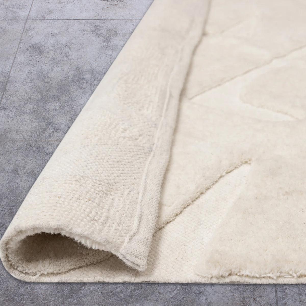 Hand Tufted Kids Room White Wool Rug HTM-43