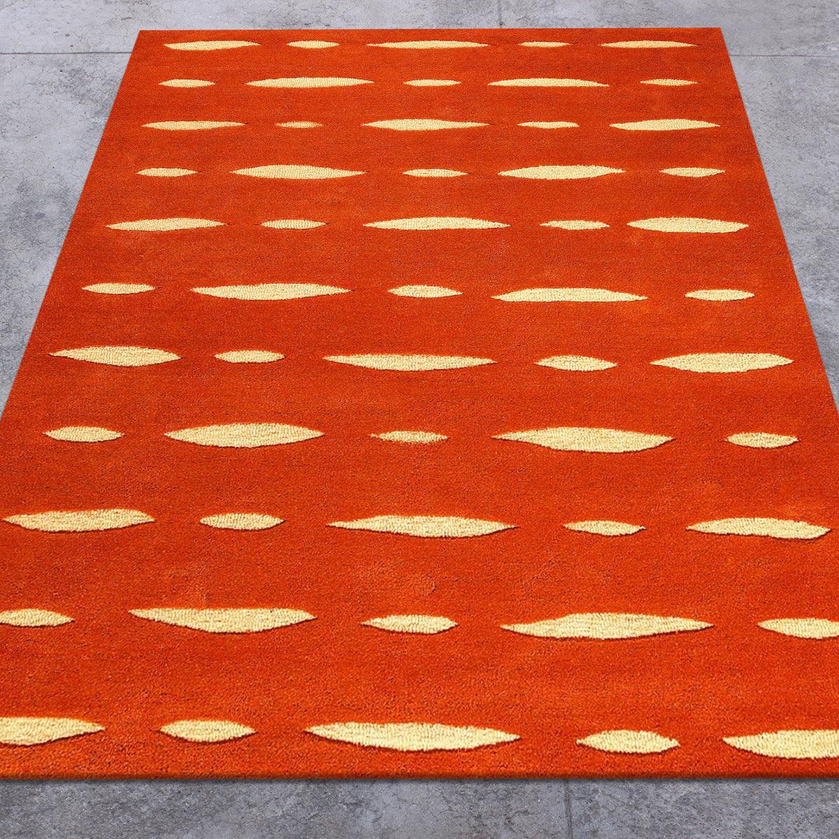 Hand Tufted Orange Wool Rug HTM-46