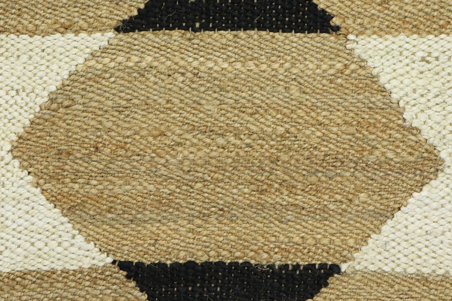 Beige Black Hand Woven Trendy Farm House Jute Rug