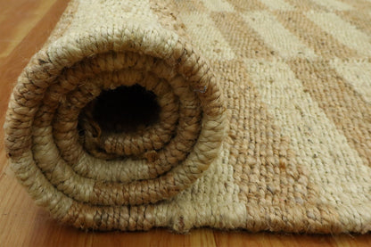 Natural Fiber Hand Woven Beige Brown Home Decor Jute Rug