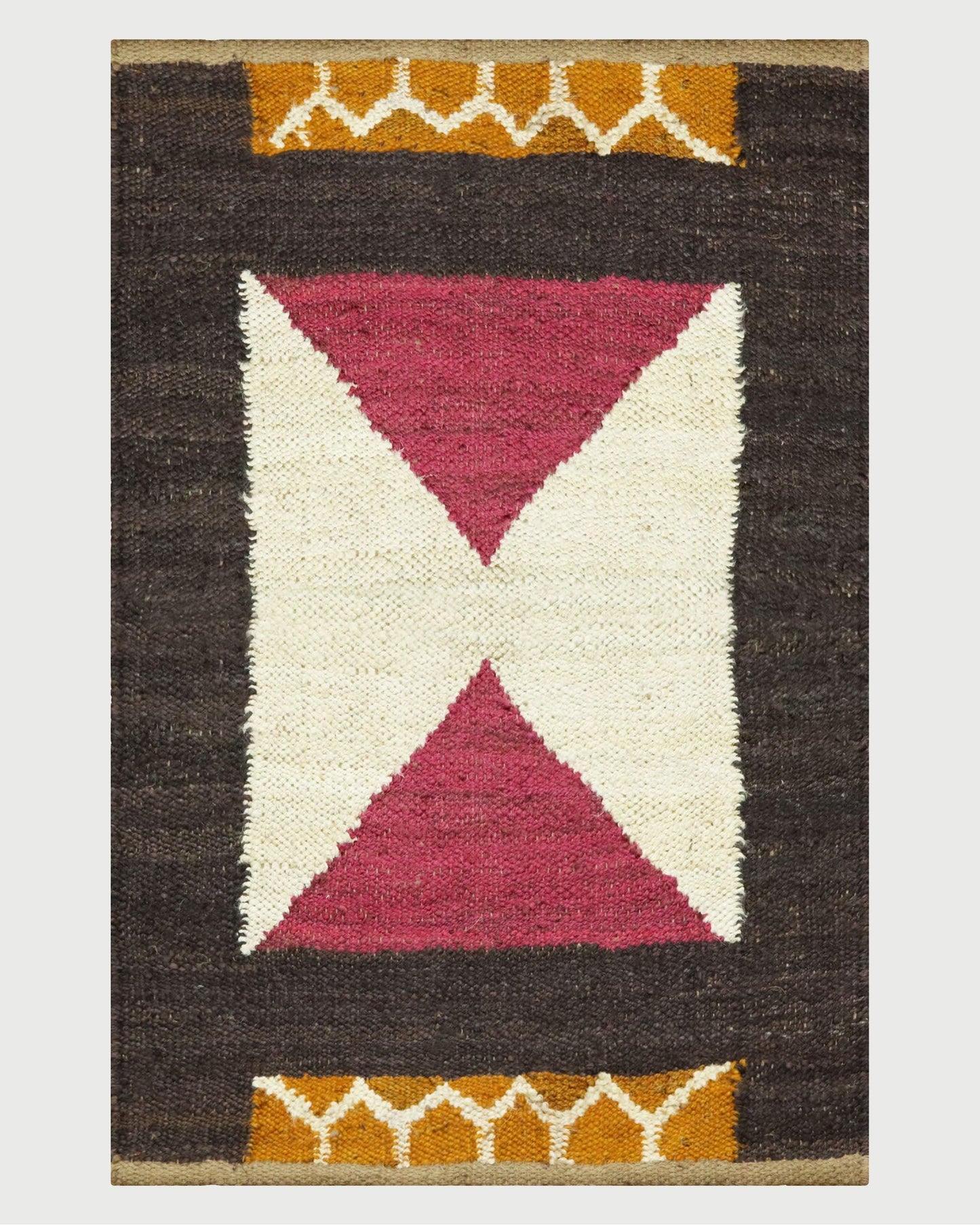 Hand Woven Brown Multicolor Traditional Sea House Jute Rug