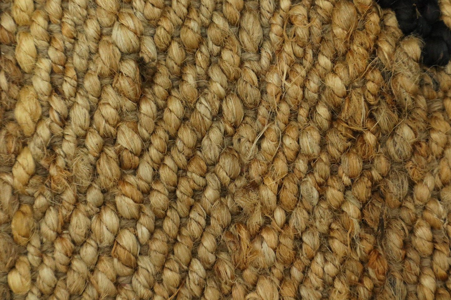 Trendy Beige Black Hand Woven Entrance Jute Rug