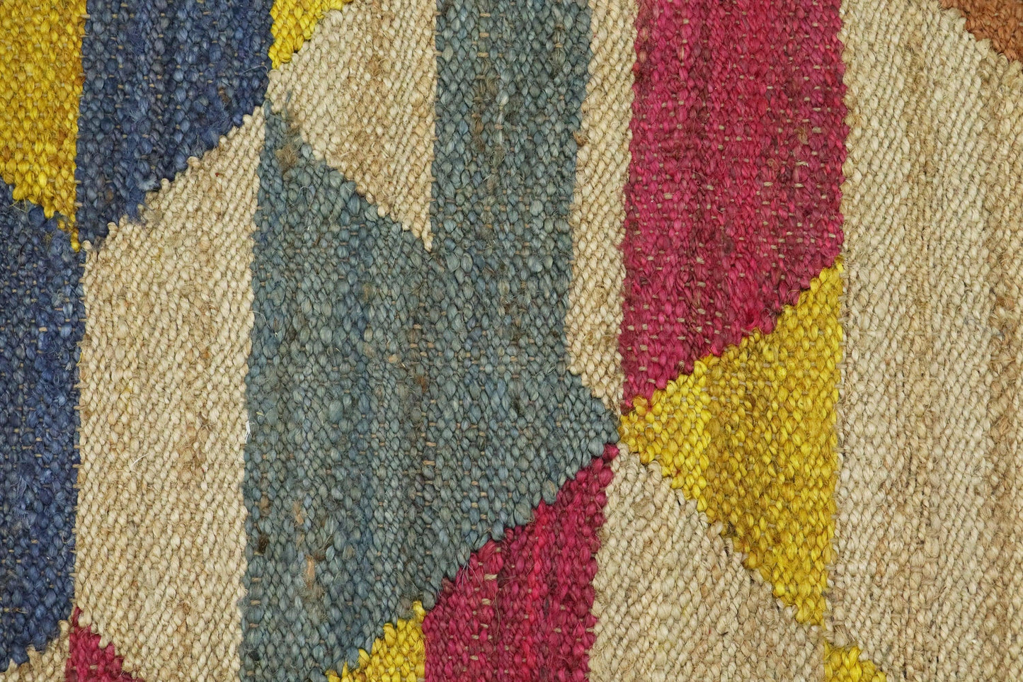 Attractive Beige Multicolor Hand Woven Entry Way Jute Rug