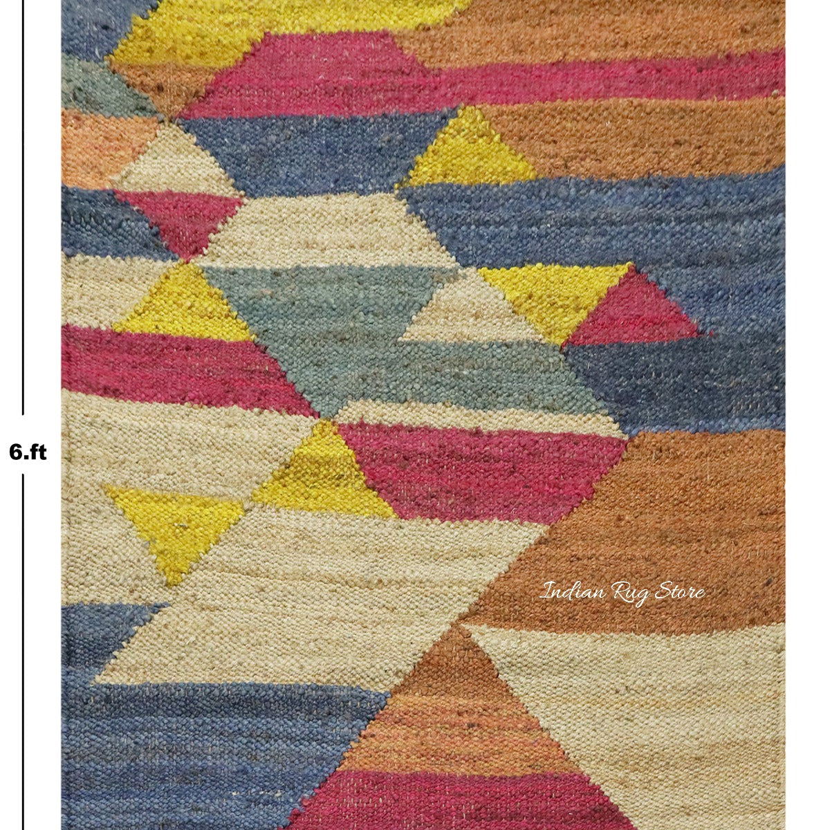 Attractive Beige Multicolor Hand Woven Entry Way Jute Rug