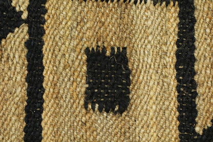 Indian Beige Black Hand Woven Outdoor Jute Rug