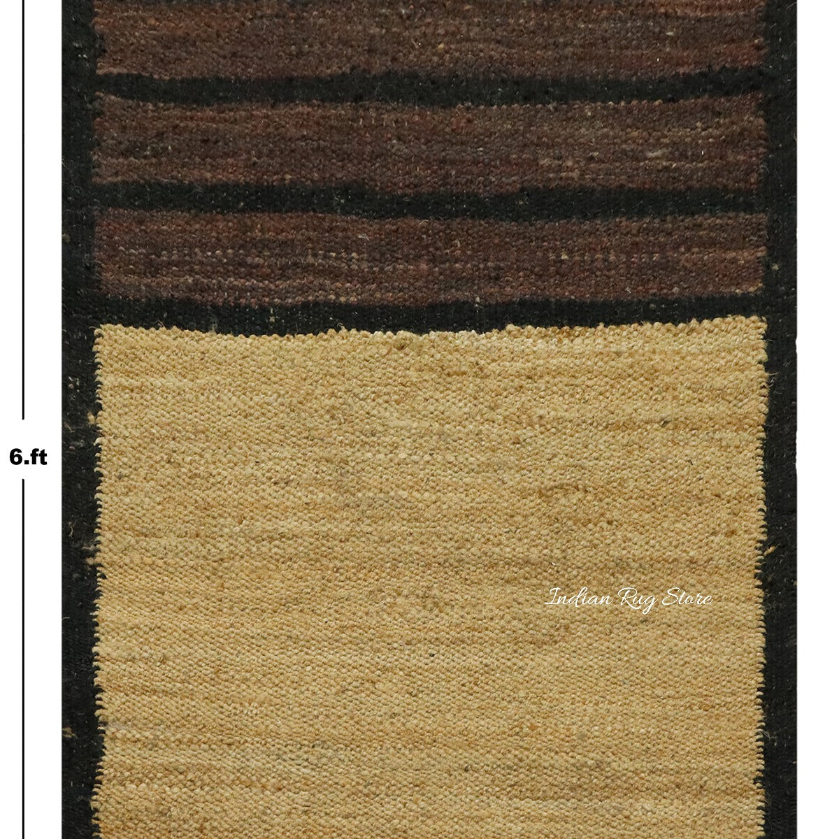 Traditional Beige Black Hand Woven Indoor Jute Rug