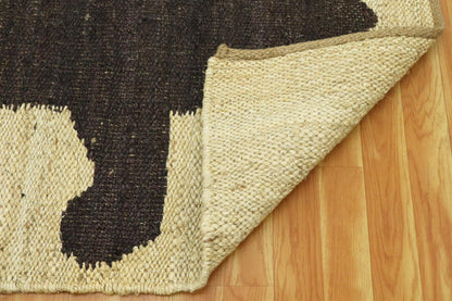 Beautiful Beige Brown Hand Woven Bedroom Decor Jute Rug