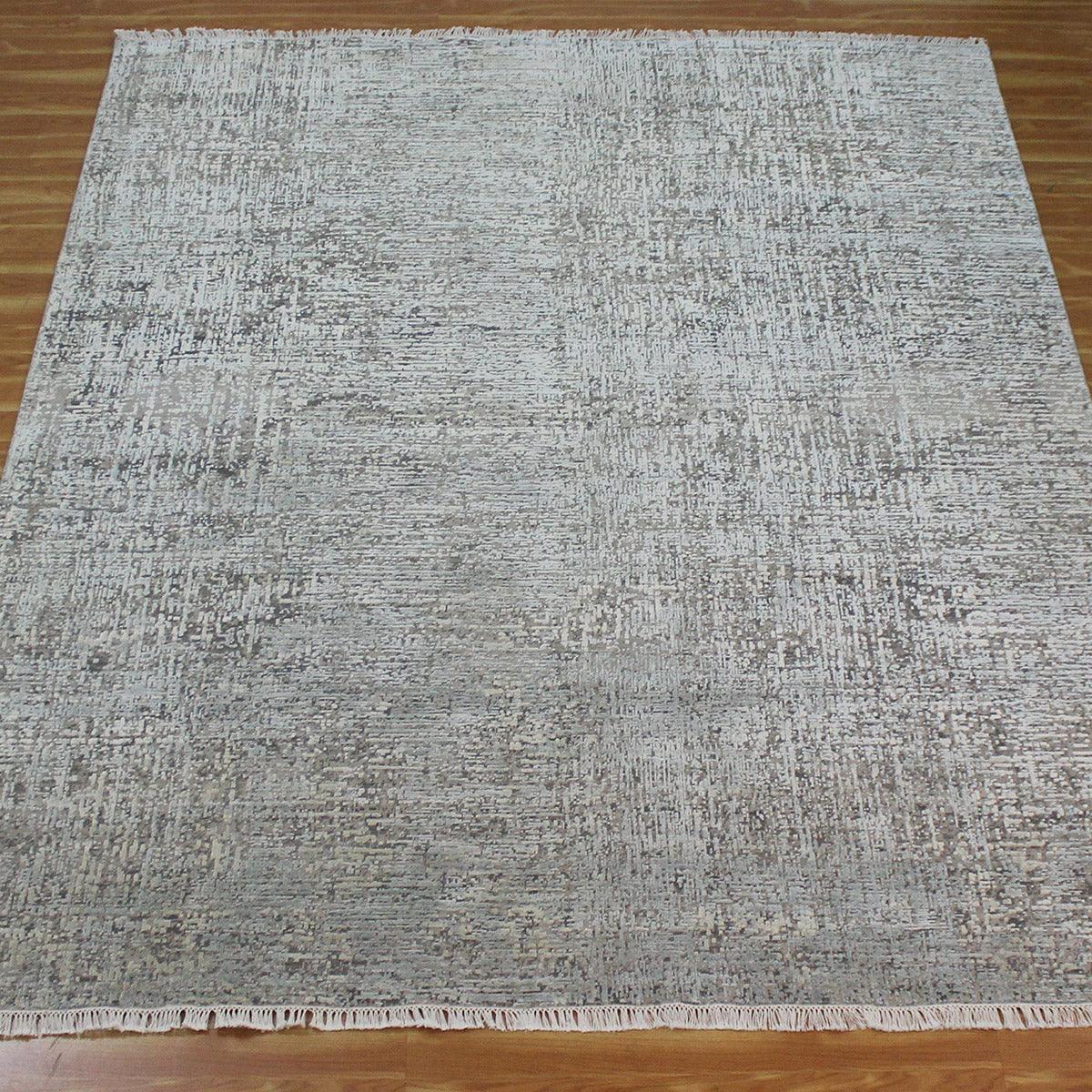 Hand Knotted Gray Trandey Dining Large Area Rug - Indian Rug Store