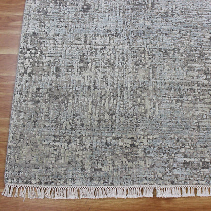 Hand Knotted Gray Trandey Dining Large Area Rug - Indian Rug Store