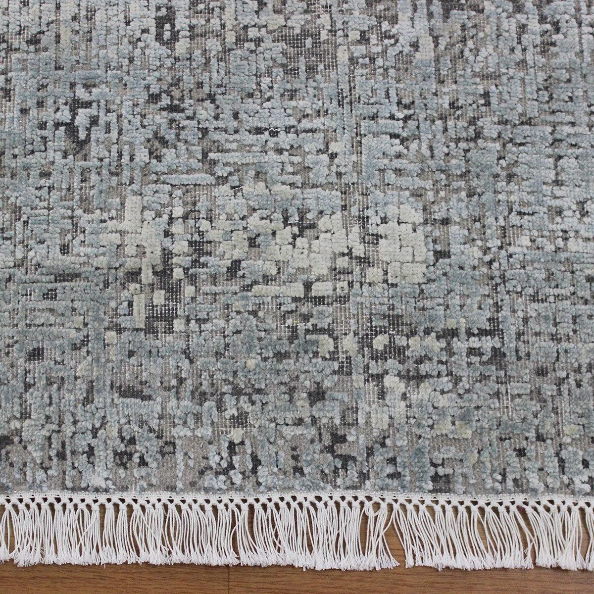 Hand Knotted Gray Trandey Dining Large Area Rug - Indian Rug Store