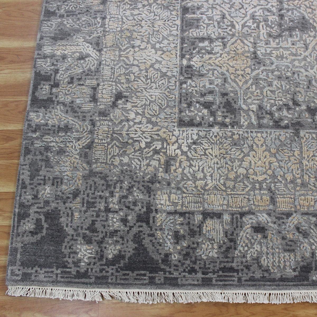 Gray Soft Wool Hand Knotted Home Decor Large Area Rug - Indian Rug Store