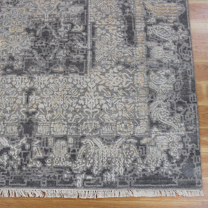 Gray Soft Wool Hand Knotted Home Decor Large Area Rug - Indian Rug Store