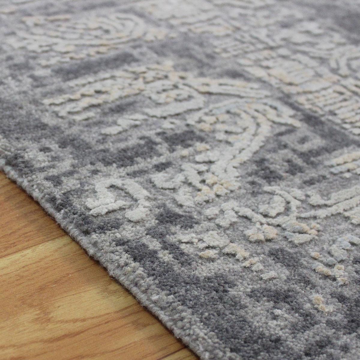 Gray Soft Wool Hand Knotted Home Decor Large Area Rug - Indian Rug Store