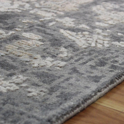 Gray Soft Wool Hand Knotted Home Decor Large Area Rug - Indian Rug Store