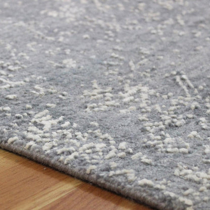 Hand Knotted Indian Gray Soft Wool Living Area Rug - Indian Rug Store