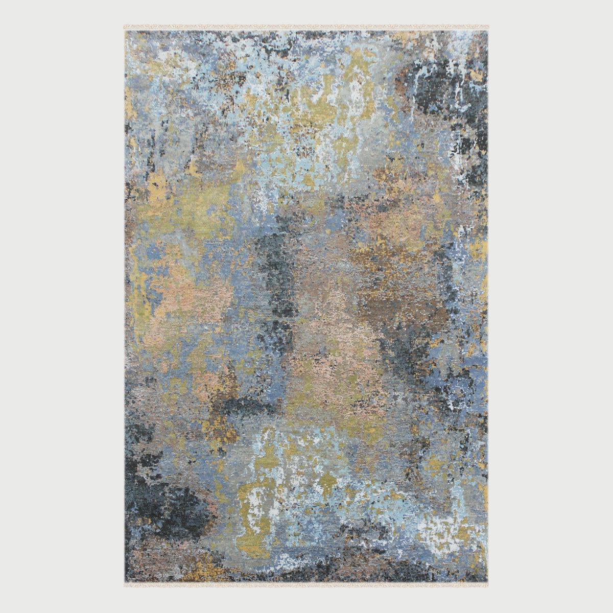 Wool Multicolor Hand Knotted Modern Outdoor Area Rug - Indian Rug Store