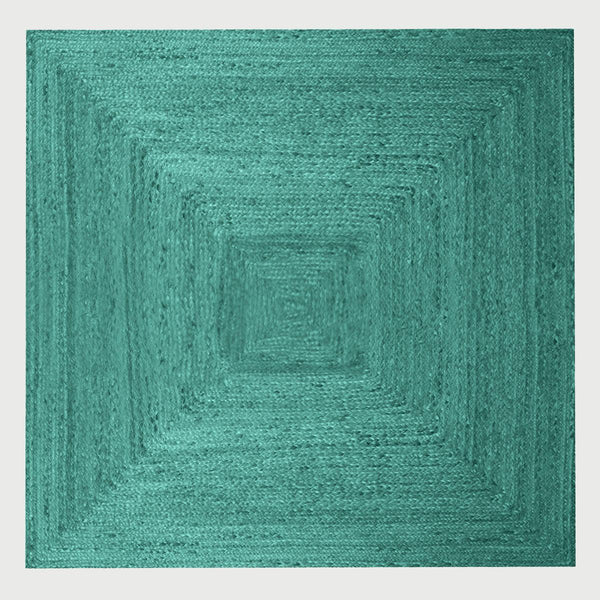 Handmade Braided Living Area Turquoise Attractive Jute Area Rug - Indian Rug Store