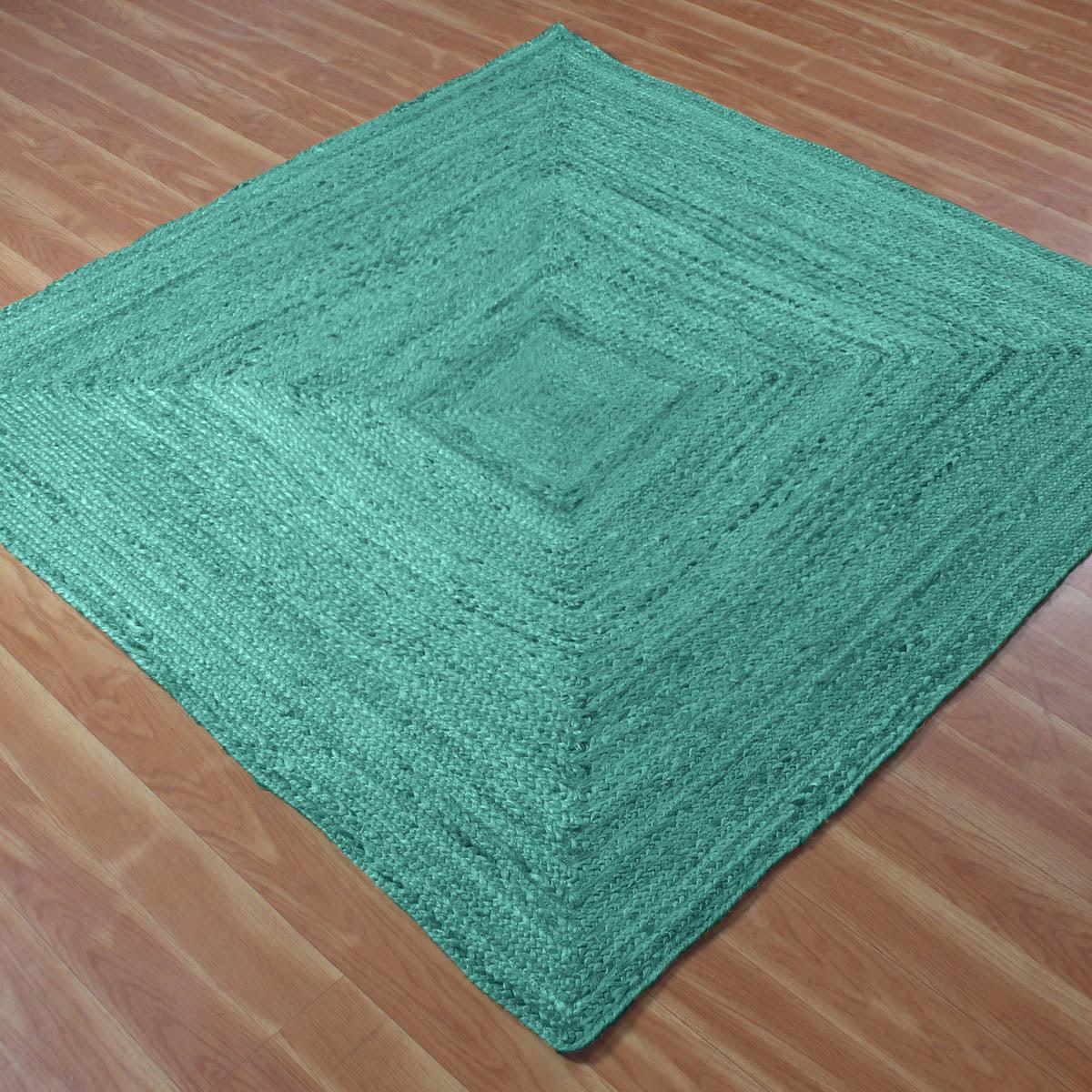 Handmade Braided Living Area Turquoise Attractive Jute Area Rug - Indian Rug Store