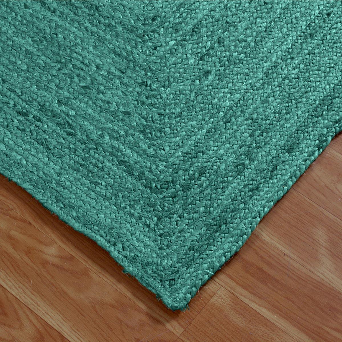 Handmade Braided Living Area Turquoise Attractive Jute Area Rug - Indian Rug Store