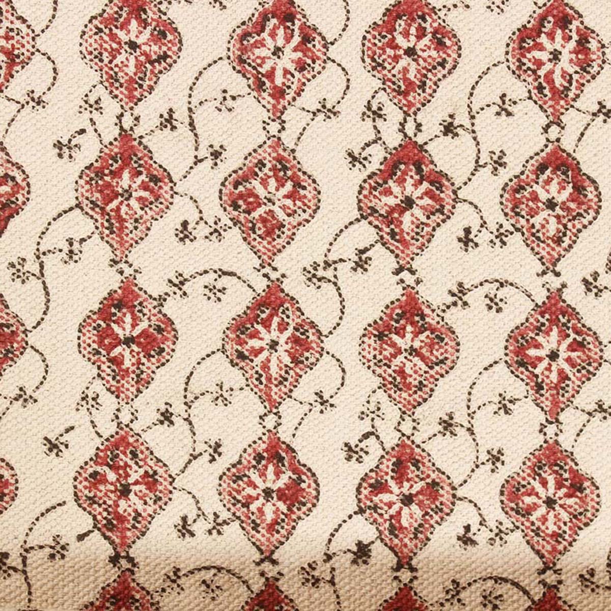 Handmade Red Beige Bordered Cotton Rug - Indian Rug Store