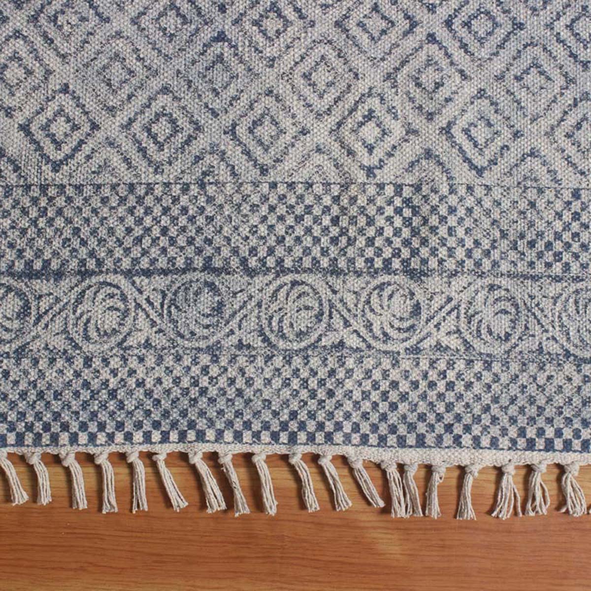 Indian Hand Block Printed Cotton Home Decor Area Rug - Indian Rug Store