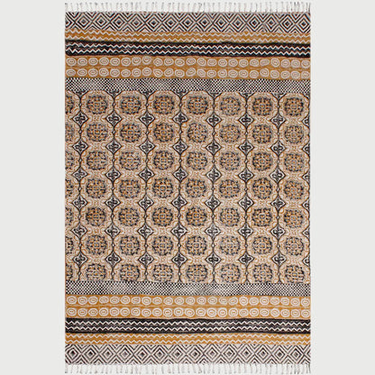 Multicolor Hand Block Printed Cotton Home Accessory Rug - Indian Rug Store