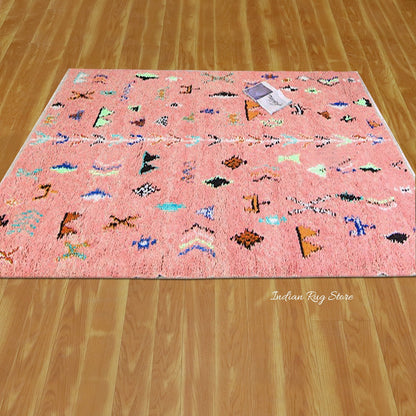 Eco Friendly Hand Tufted Beautiful Baby Pink Area Rug