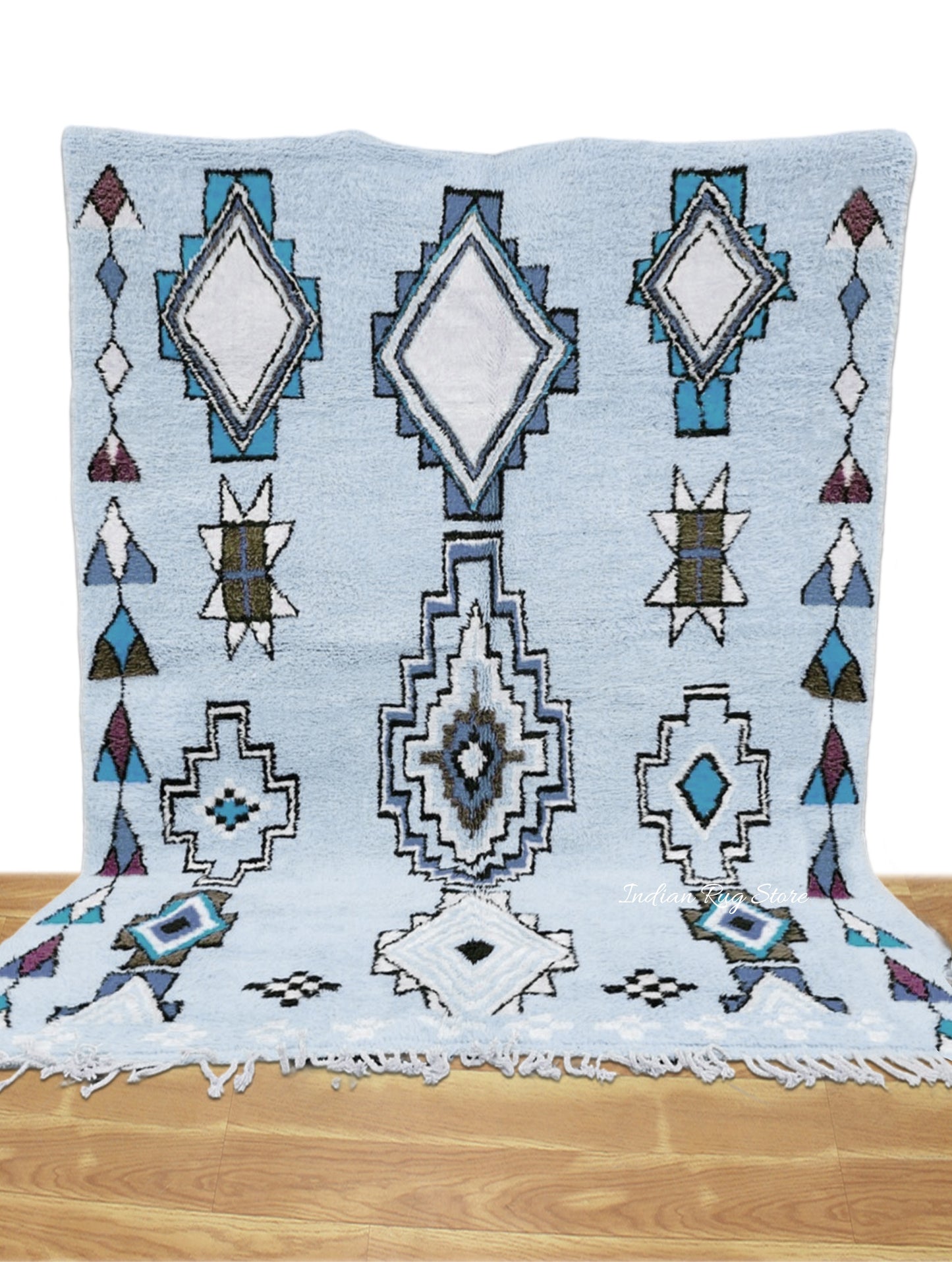 Eco Friendly Hand Tufted Beautiful Sky Blue color Area Rug