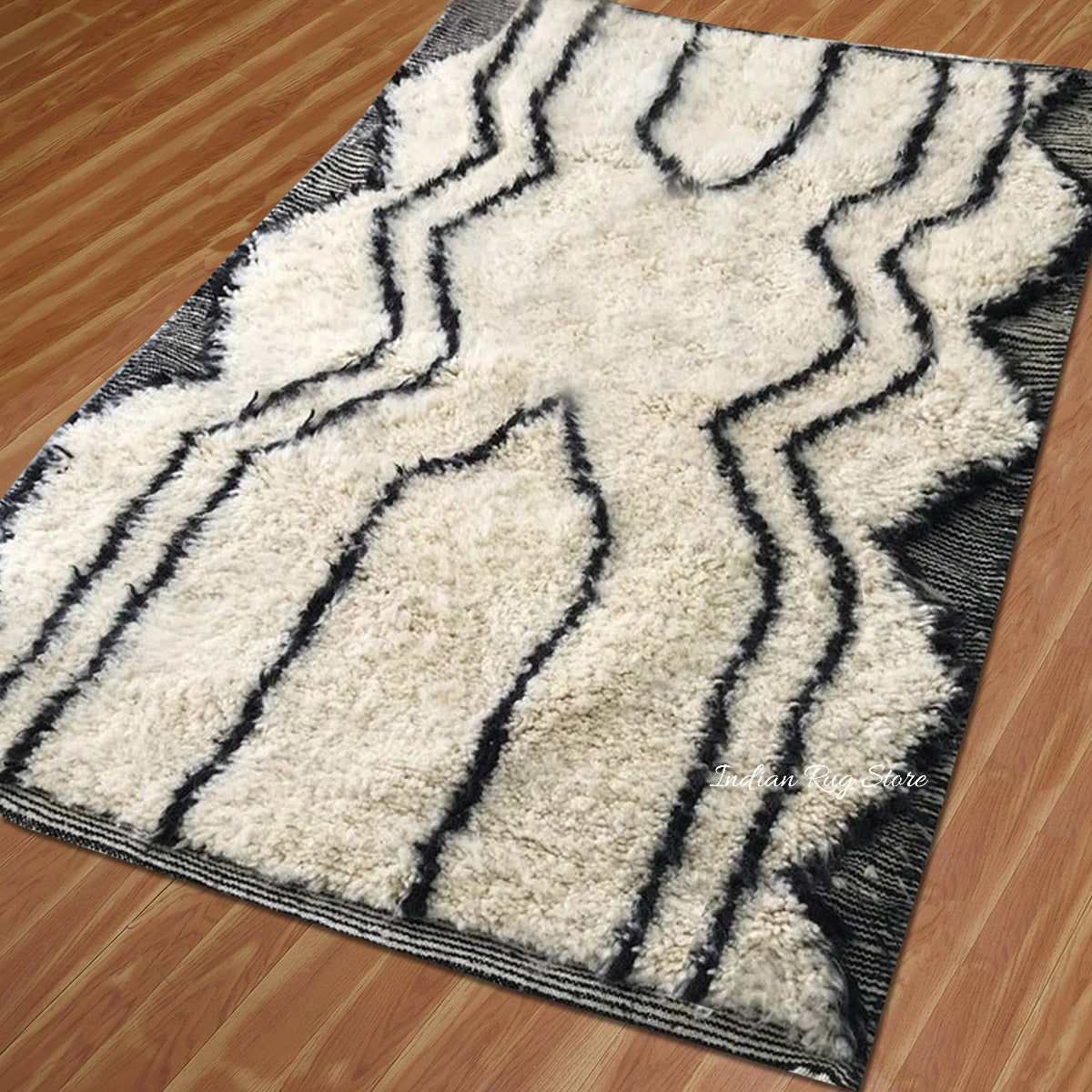 Hand Tufted Beautiful Black Textured Area Rug