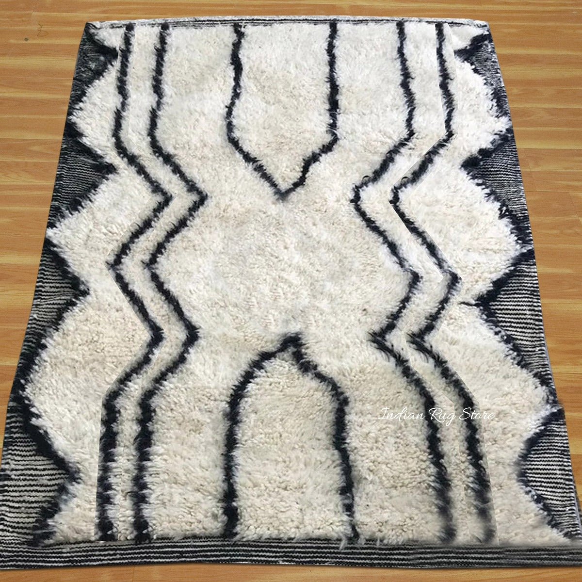 Hand Tufted Beautiful Black Textured Area Rug