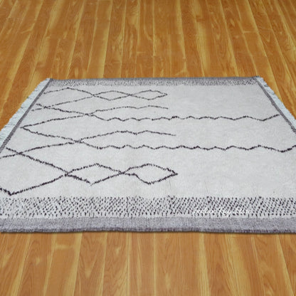 Gray Colored Designer Hand Tufted Area Rug