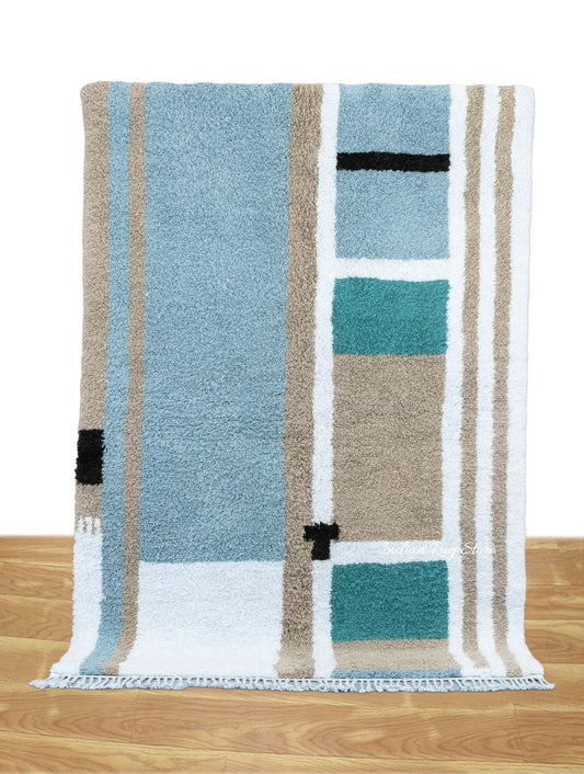 Block Design Hand Tufted Area Rug