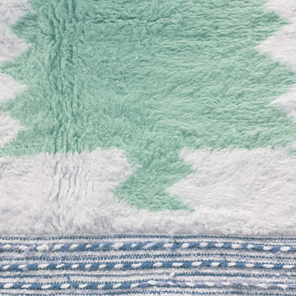 Hand Tufted Green and Blue Color Area Rug