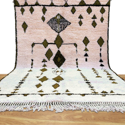 Diamond Textured Hand Tufted Olive Color Area Rug