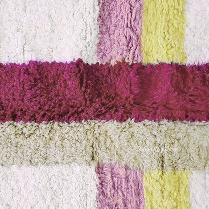 Beautiful Hand Tufted Pink and Yellow Color Area Rug