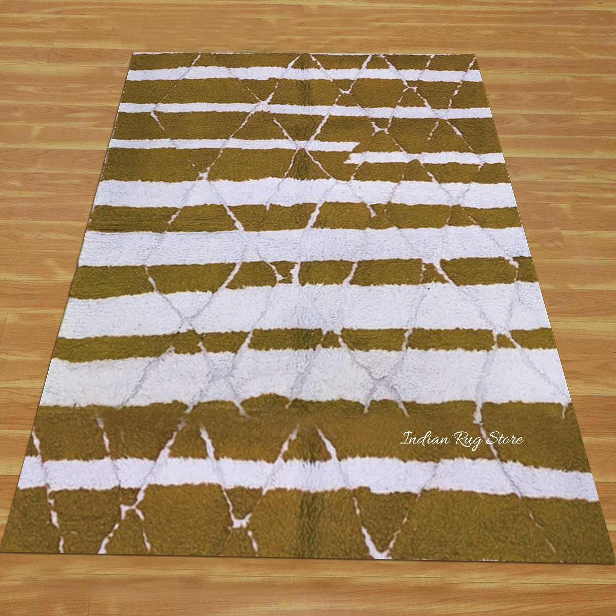 Beautiful Hand Tufted Olive Color Area Rug