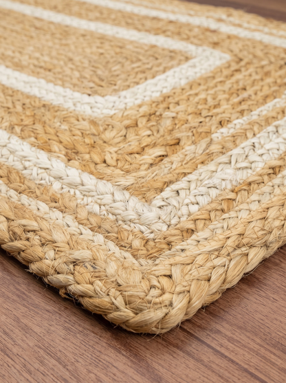 Handwoven Braided Jute Stair Treads Set – Boho Farmhouse Rug